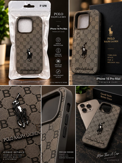 iPhone 16 Pro Max Premium Polo Ralph Lauren Style Luxury Protective Case