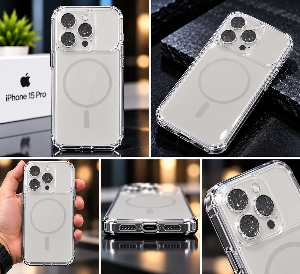 iPhone 15 Pro Transparent Airbag Case