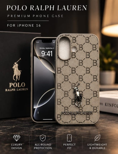 iPhone 16 Premium Polo Ralph Lauren Style Luxury Protective Case