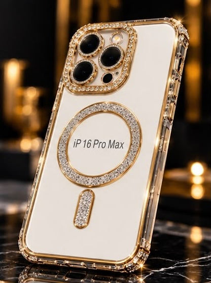 iPhone 16 Pro Clear Glitter MagSafe Ring Case