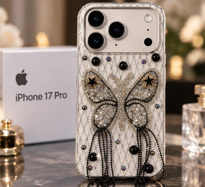 iPhone 17 Pro Luxury Butterfly Crystal Bling Case