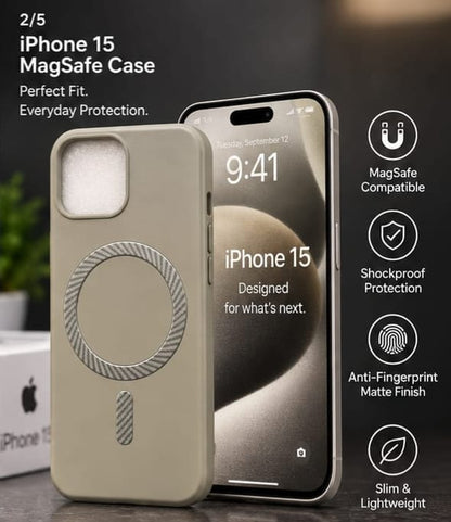 iPhone 15 MagSafe Slim Matte Compatible Shockproof Case