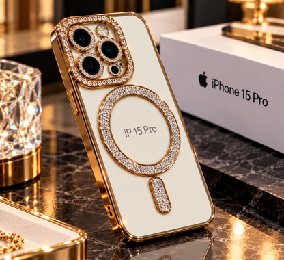 iPhone 15 Pro Clear Glitter MagSafe Ring Case