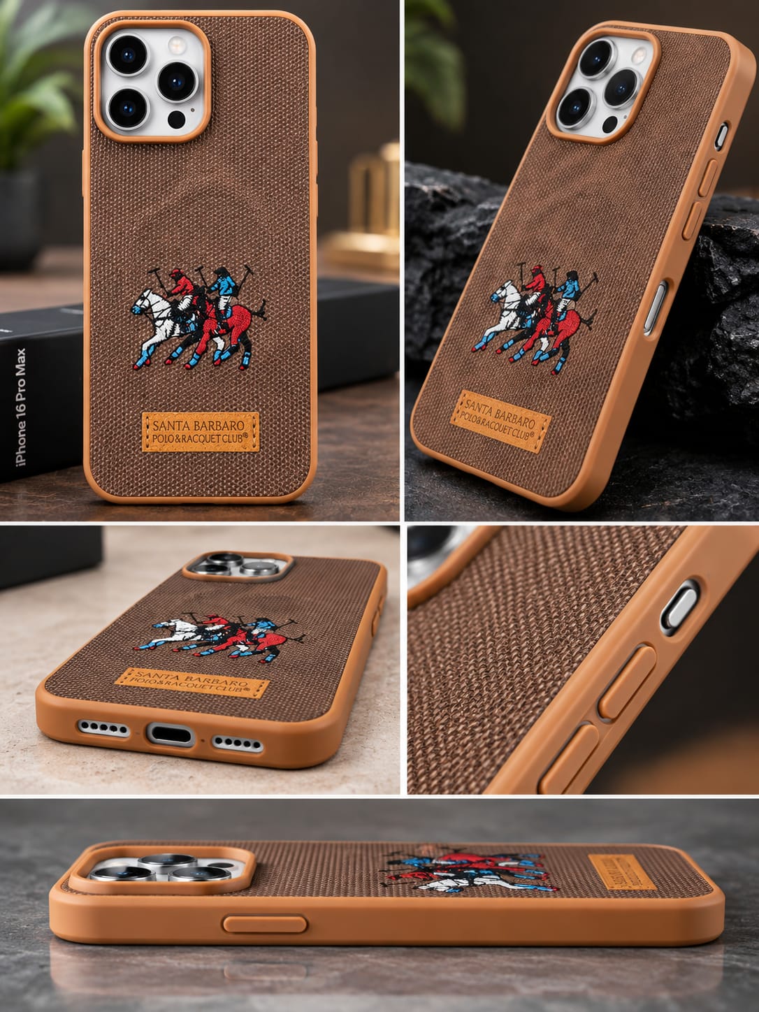 iPhone 16 Pro Max Luxury Polo Horse Leather Case
