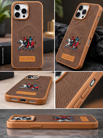 iPhone 16 Pro Max Luxury Polo Horse Leather Case