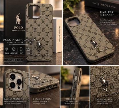 iPhone 15 Pro Premium Polo Ralph Lauren Style Luxury Protective Case