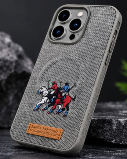 iPhone 15 Pro Max Luxury Polo Horse Leather Case