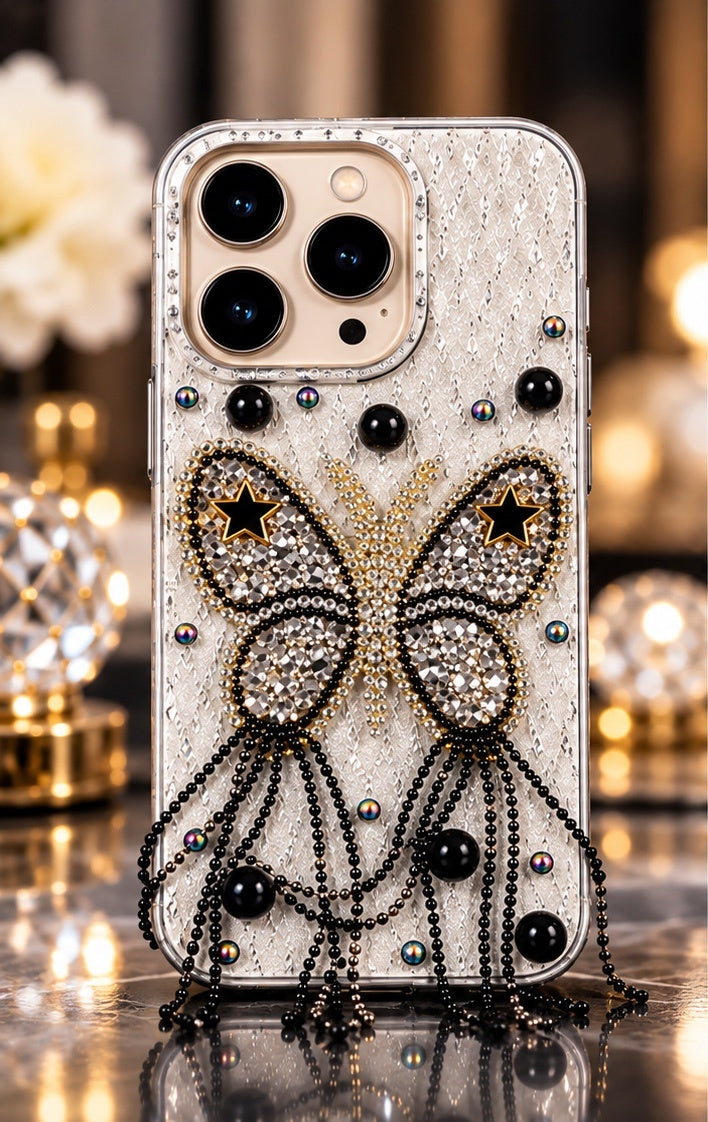iPhone 15 Pro Luxury Butterfly Crystal Bling Case