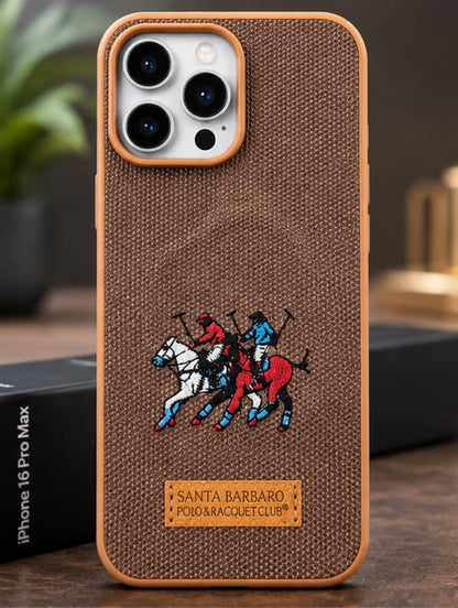 iPhone 16 Pro Max Luxury Polo Horse Leather Case