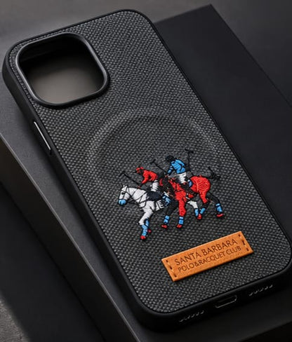 iPhone 15 Pro Luxury Polo Horse Leather Case