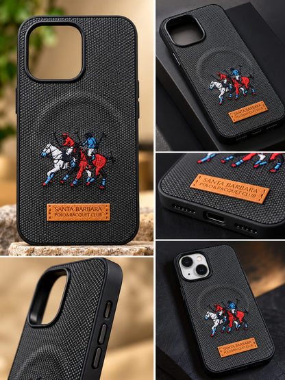 iPhone 15 Pro Luxury Polo Horse Leather Case