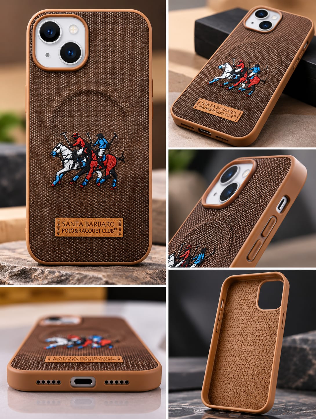 iPhone 15  Luxury Polo Horse Leather Case