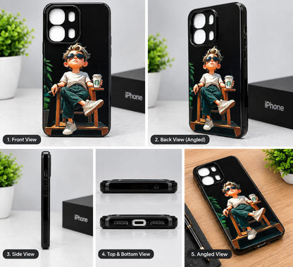 OPPO A6 Pro Cool Boy Lifestyle Graphic Premium Phone Case – Black