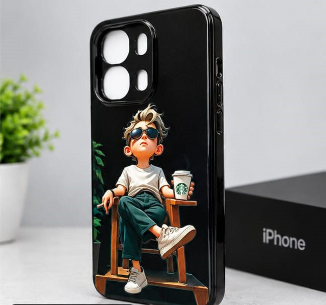 OPPO A6 Pro Cool Boy Lifestyle Graphic Premium Phone Case – Black