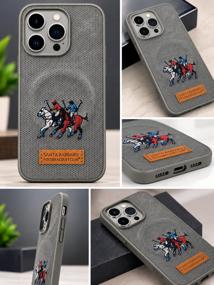 iPhone 15 Pro Luxury Polo Horse Leather Case