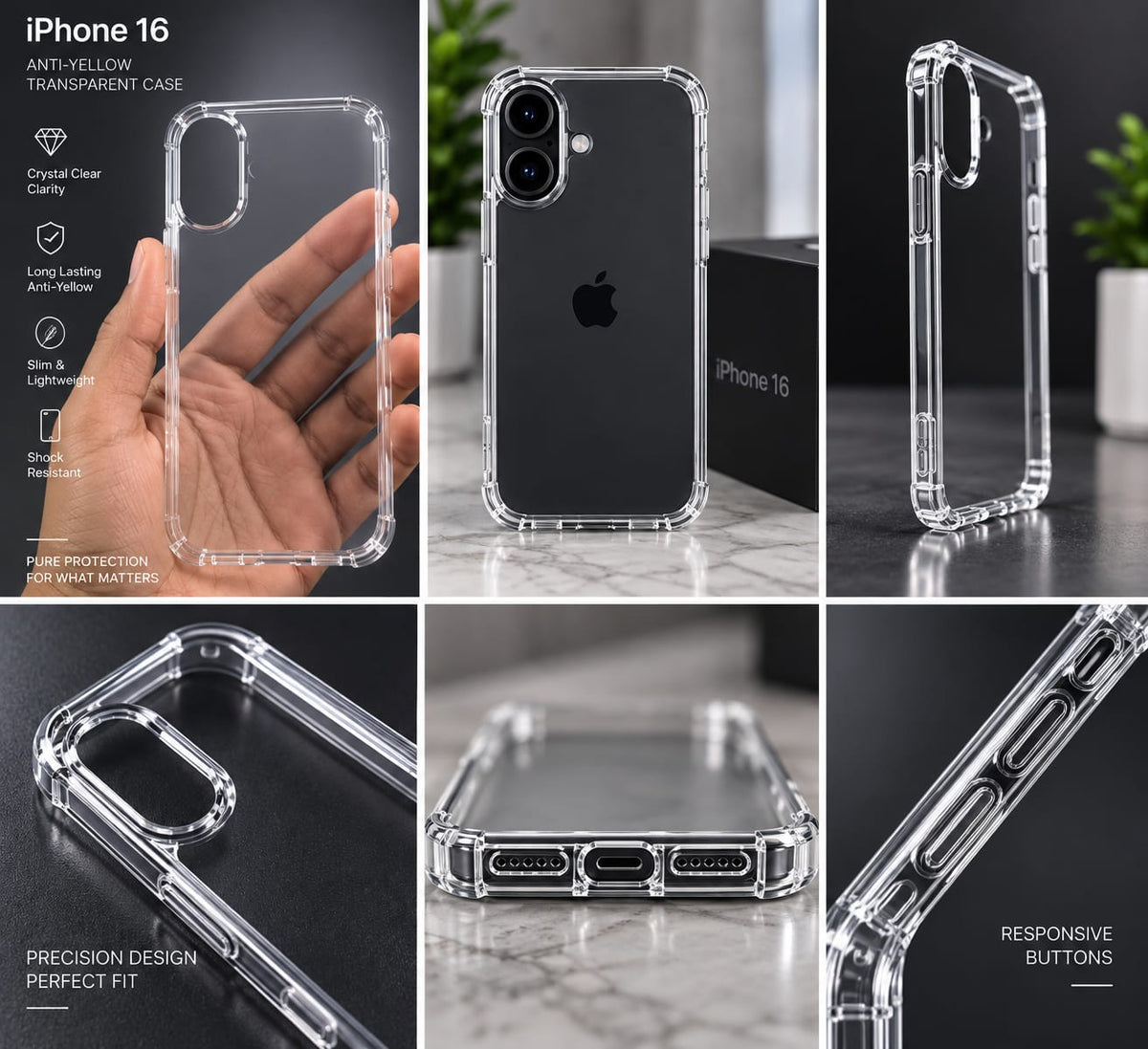 iPhone 16 / 16Pro / 16Pro Max Anti Yellow Smart Case