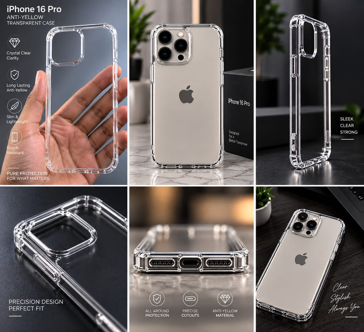 iPhone 16 / 16Pro / 16Pro Max Anti Yellow Smart Case
