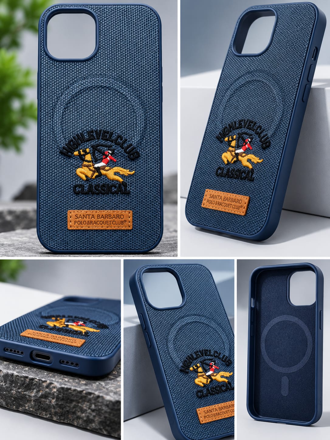 iPhone 15  Luxury Polo Horse Leather Case