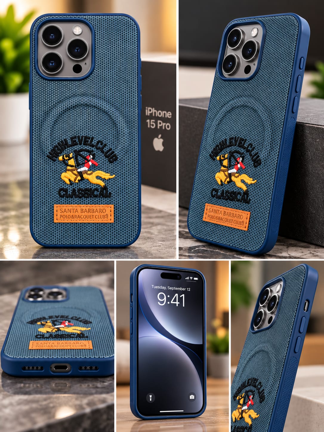 iPhone 15 Pro Luxury Polo Horse Leather Case