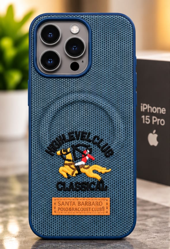 iPhone 15 Pro Luxury Polo Horse Leather Case