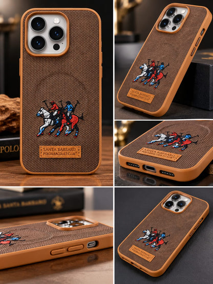 iPhone 15 Pro Luxury Polo Horse Leather Case