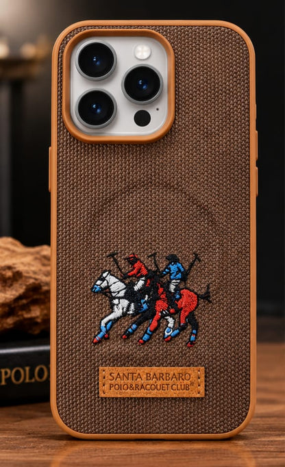 iPhone 15 Pro Luxury Polo Horse Leather Case