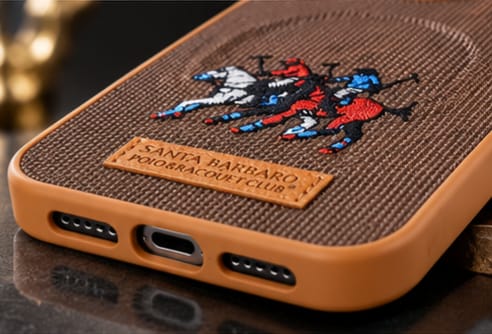iPhone 15 Pro Luxury Polo Horse Leather Case