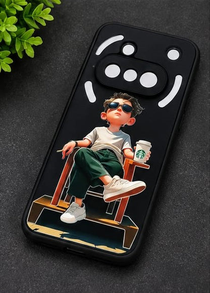 Nothing Phone 3a Cool Boy Lifestyle Graphic Premium Phone Case – Black