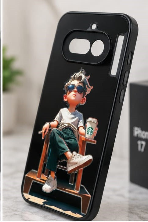 Nothing Phone 4a Cool Boy Lifestyle Graphic Premium Phone Case – Black