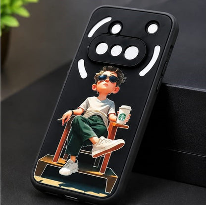 Nothing Phone 3a Cool Boy Lifestyle Graphic Premium Phone Case – Black