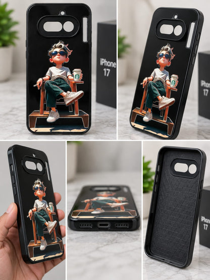 Nothing Phone 4a Cool Boy Lifestyle Graphic Premium Phone Case – Black
