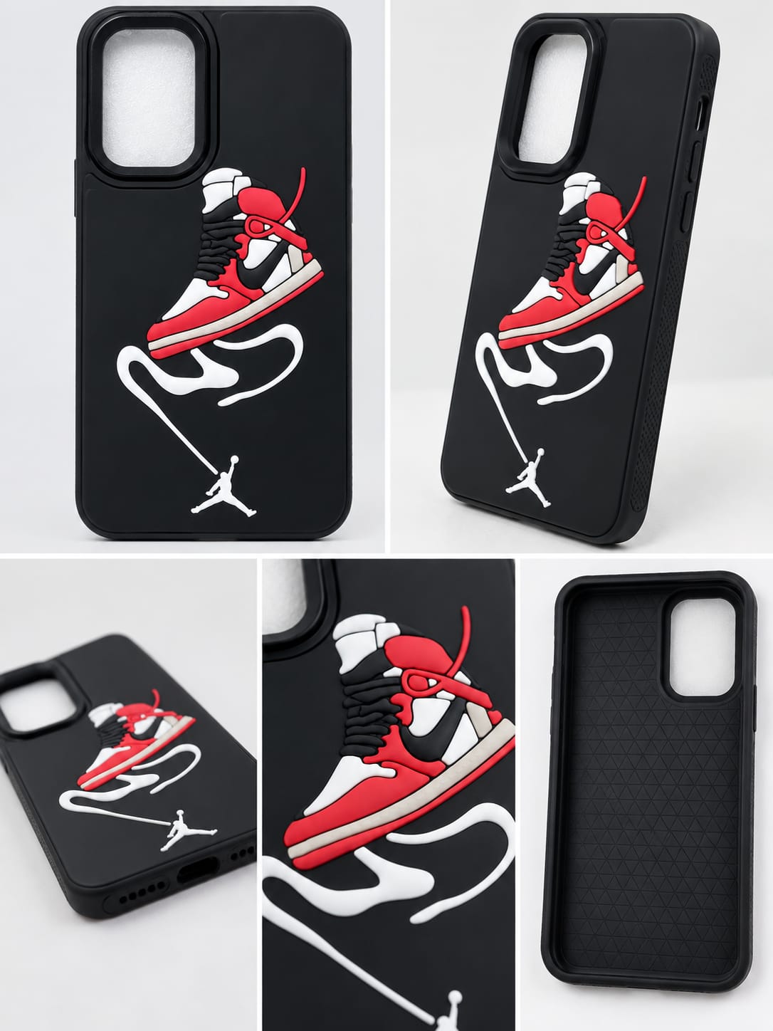 Samsung Galaxy A16 Black & Red High-Top Sneaker Phone Case