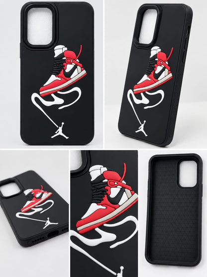 Samsung Galaxy A16 Black & Red High-Top Sneaker Phone Case